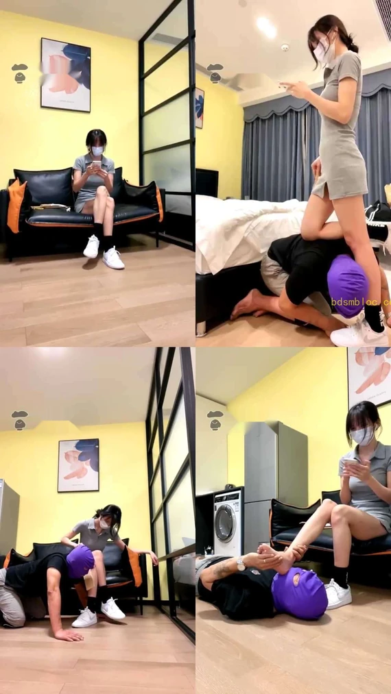 【暴力美学】健身后原味棉袜脚 脏鞋羞辱