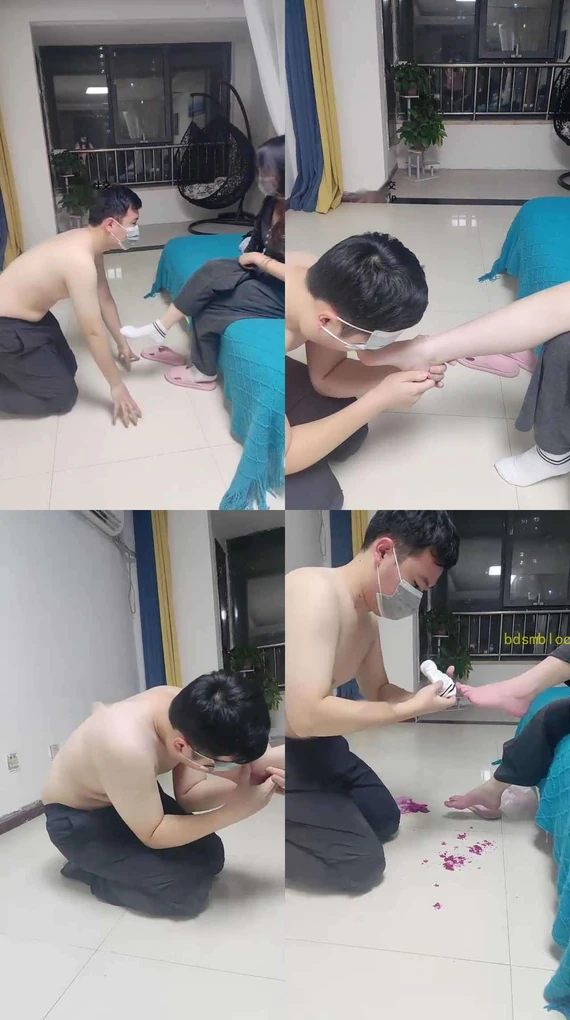 【林十七】下班白袜脚虐圈养奴