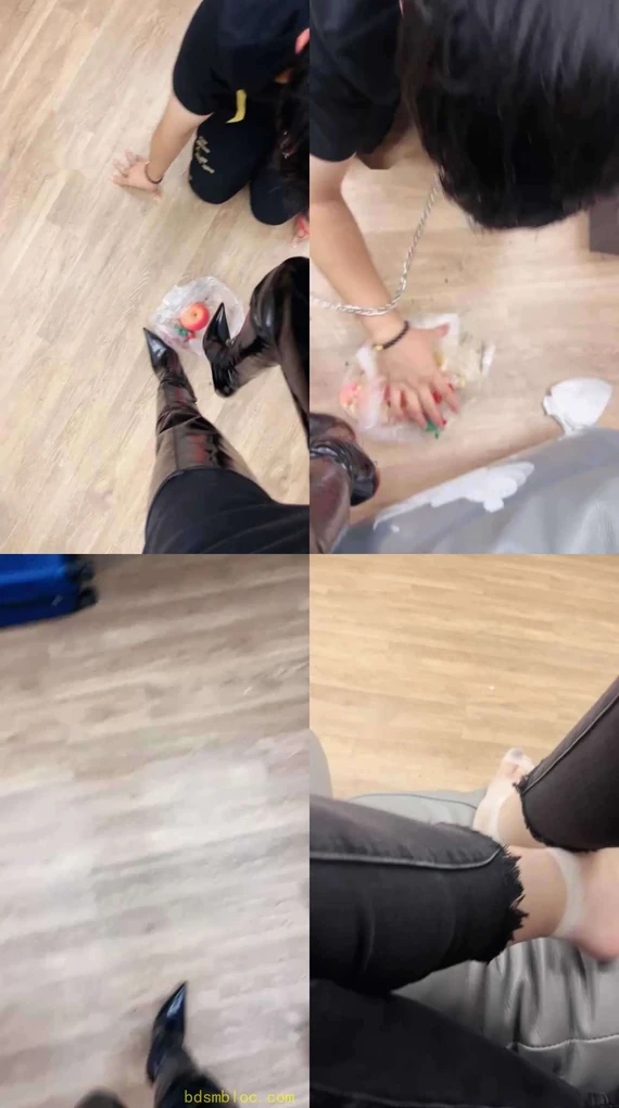【诗诗】胯下羞辱-高跟长靴踩踏喂食