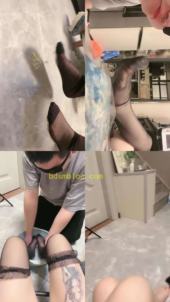 【香芋朱朱】黑丝脚踩踏喂食/伺候沐足/闻鞋踩踏