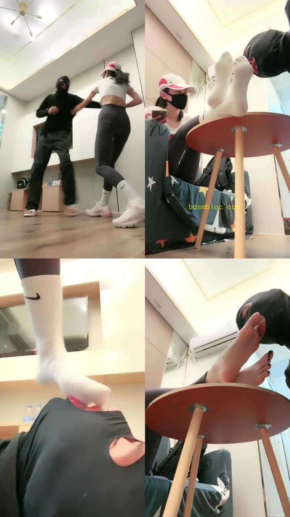 【美娜格格】健身女教练-运动后原味鞋袜辱
