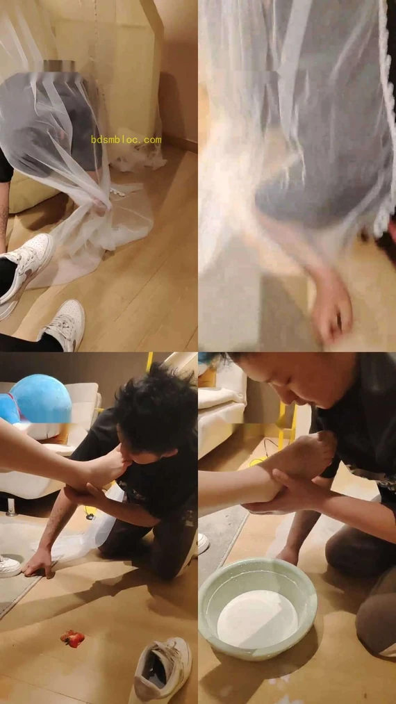 【舒苒】小白鞋丝袜踩踏喂食/伺候沐足