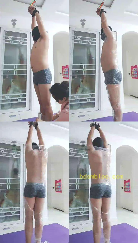【我的老婆是女王】保鲜膜，捆绑，鞭打，吊站一小时