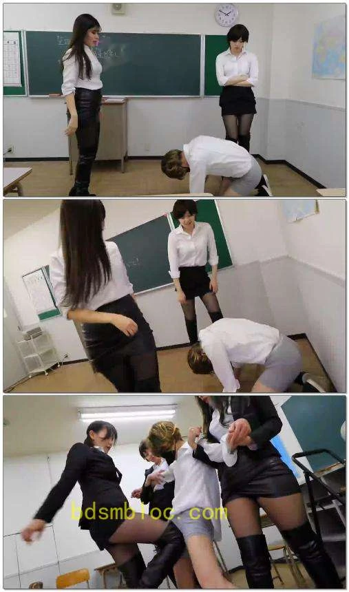 【外国女主】三位美女教师超狠踢裆惩罚学生