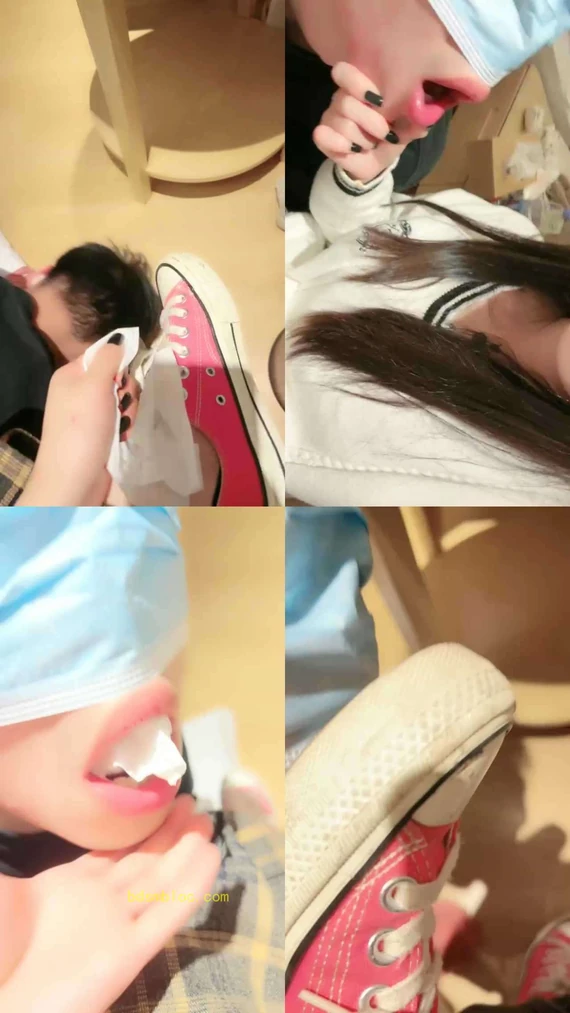 【小痴sama】粉色帆布鞋挑逗抖M弟弟