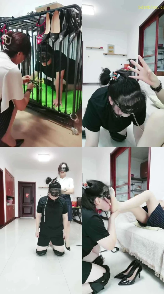 【凌儿女神】母畜-关狗笼/鞭打/骑马转胯/抽耳光/跪舔脏鞋臭脚