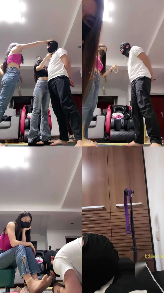 【苏州十三姨】双S牛仔裤暴力踢裆虐废狗/手铐反绑/踹头