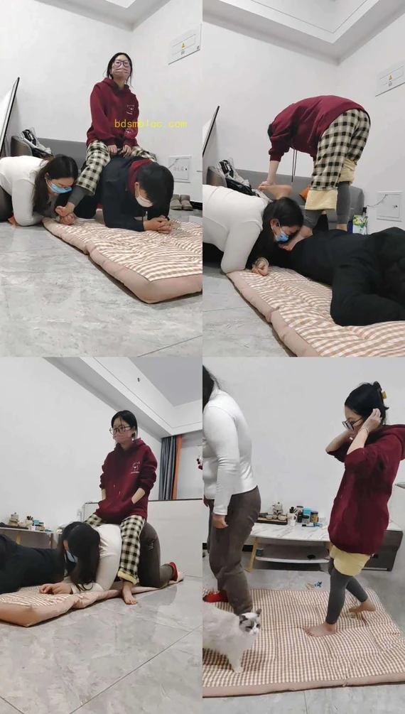 【樱樱】情侣主-让闺蜜下跪伺候-骑狗背/踩踏/奴下奴【四】