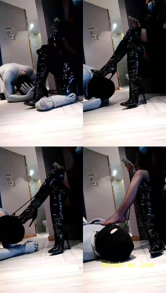 【南妮QUEEN】教你怎么做皮靴奴，耳光踩踏恋足磕头碾压喂食