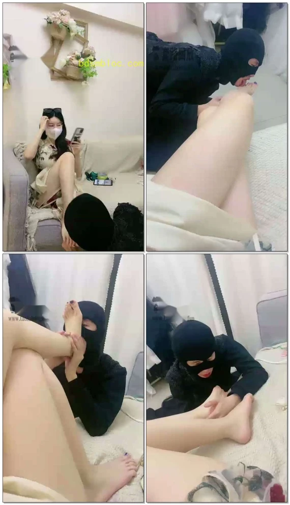 【芊白大大】逮外卖员进来家里强迫他穿婚纱舔主人脚