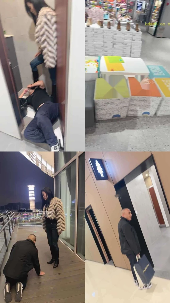【可可夫妻s】带贱狗清理万达广场女公厕