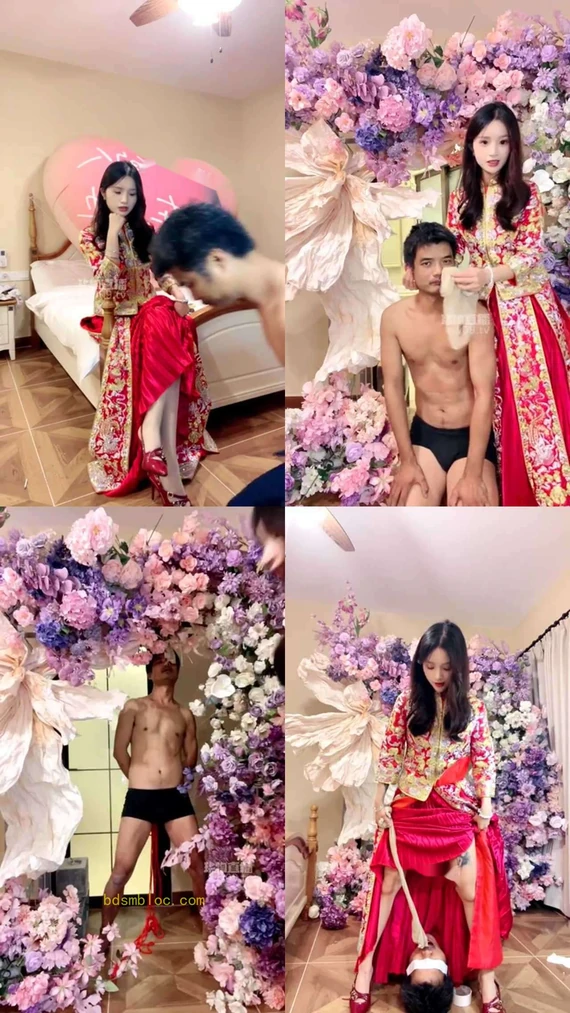 【香芋朱朱】剧情 新婚夜老婆调教狗老公吸香水鼻穿孔挂丝袜狠踢档圣水浇灌喂食裸足舔脚深喉