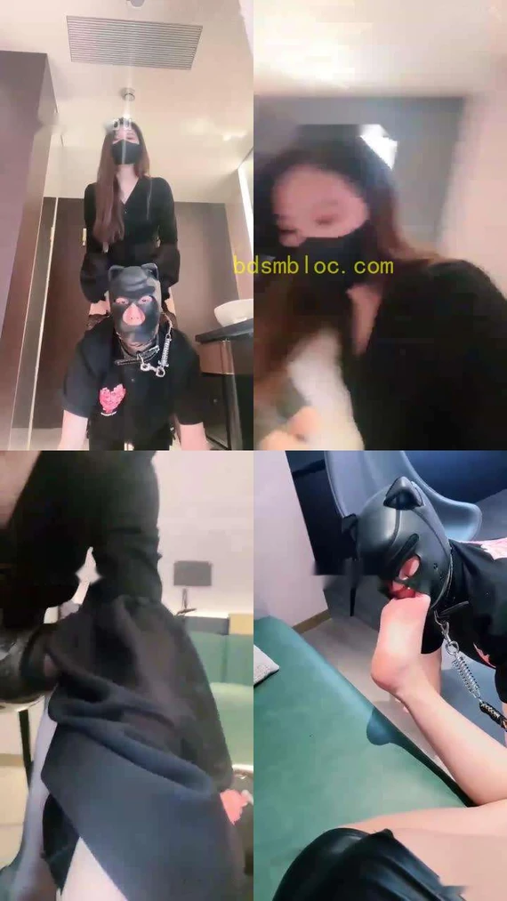 【琪琪】调教脚奴黑丝控舔裸足