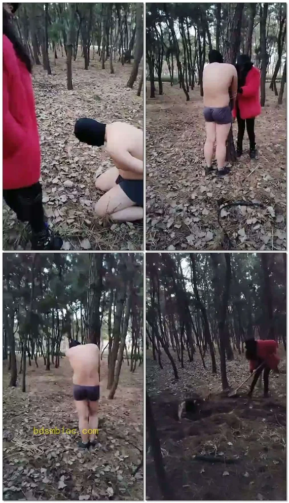 【颜竹S】小树林耳光鞭打贱狗后活埋并TJ偷拍的素人