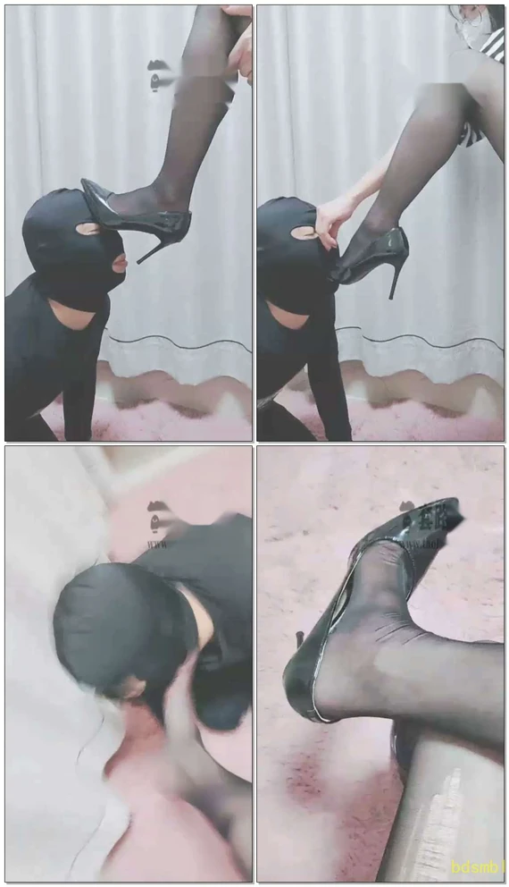 【灵竹】贱狗被主人窒息，高跟鞋插嘴