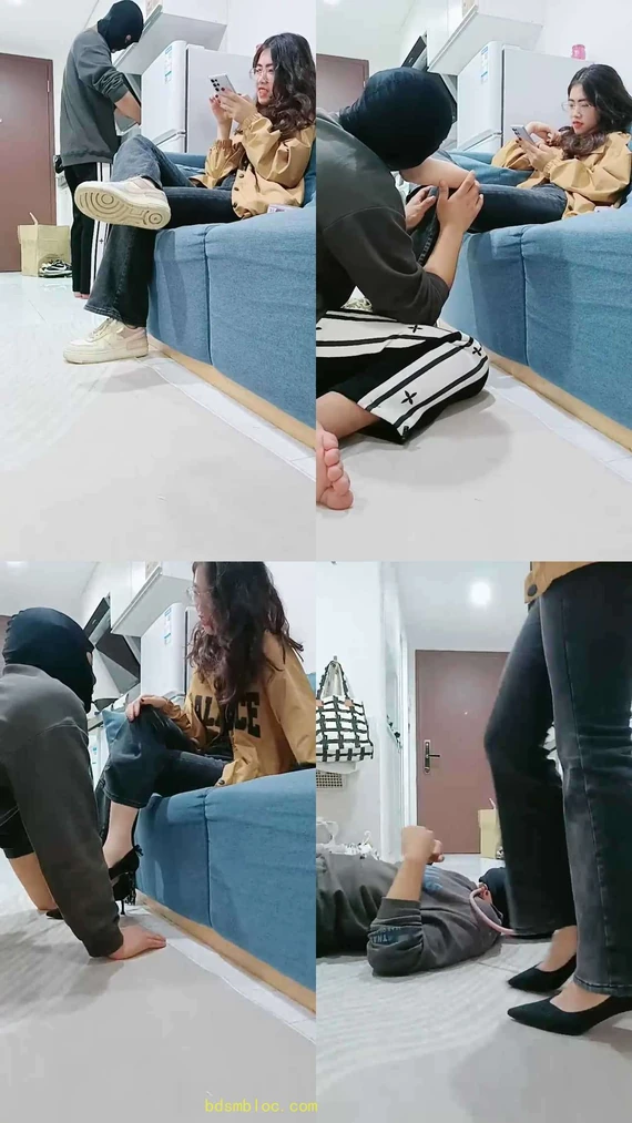 【嘉妮】强迫舔脏鞋臭脚