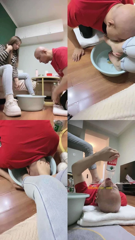 【魅儿】狗头绿帽奴-闻超臭棉袜/伺候沐足/清理脚趾缝