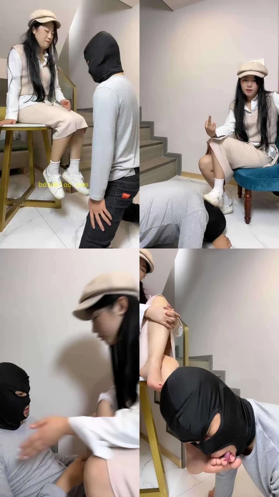 【阿昆】素人小白鞋白袜裸足羞辱/耳光