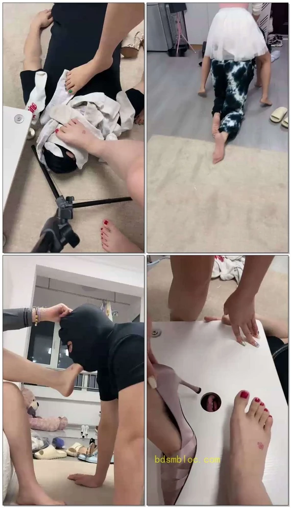 【s绵绵兔&amp;美彤S】棉袜窒息，和闺蜜一起玩贱狗，杨伟狗子