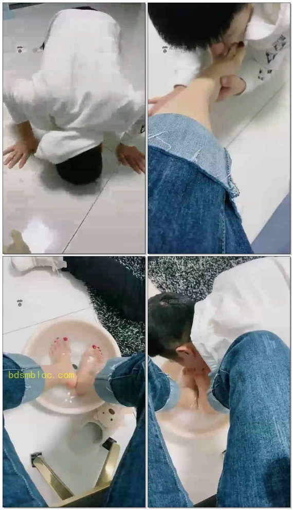 【短发S】磕头还是扇耳光自己选，玩完了乖乖伺候洗脚