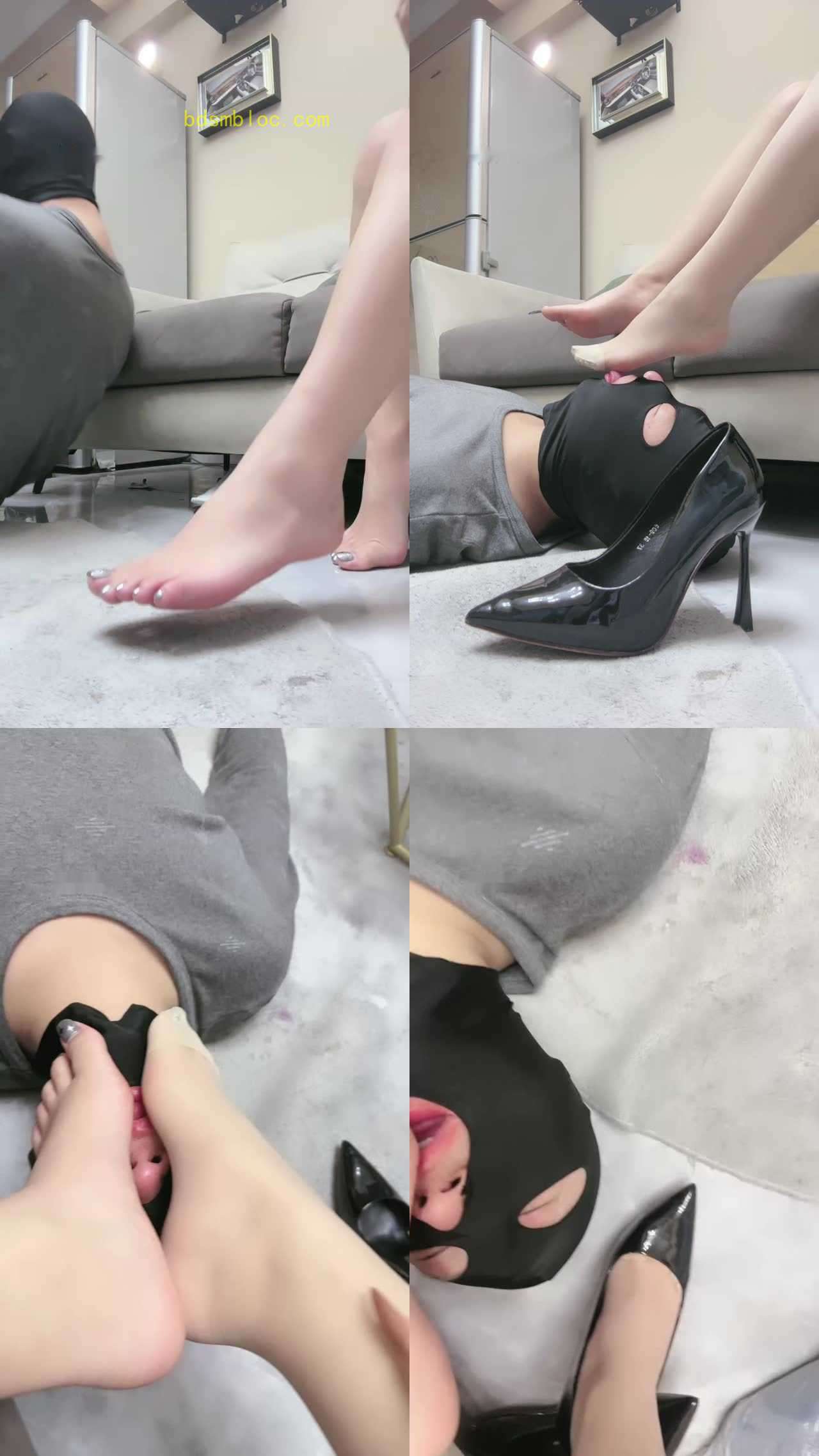【言妍】近距离肉丝高跟踩脚垫 【言妍】近距离肉丝高跟踩脚垫